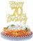 SYKYCTCY 1 Pack Happy 70th Birthday Cake Topper Gold Glitter Cheers to 70Years Birthday Cake Pick 70 Fabulous Cake Decoration for Happy Birthday Theme Anniversary Party Supplies