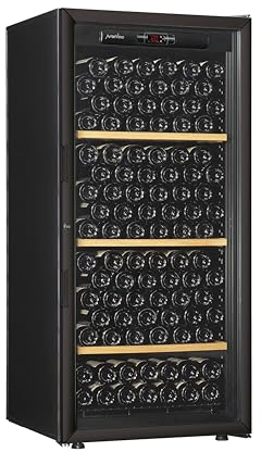 Armoire à vin de vieillissement - 182 bouteilles - Porte Vitrée Cadre Noir