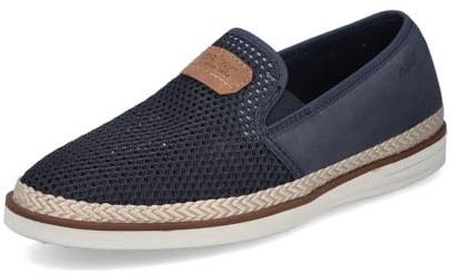 Rieker Herren Slipper B2366, Männer Slip On,Schlupfschuhe,schluepfschuhe,Slip-ons,freitzeitschuhe,offener einschlupf,Slides,blau (14),43 EU / 9 UK