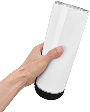 Topyond Tasse De Haut-Parleur, Gobelet De Musique Portable, Haut-Parleur Bluetooth Amovible, Tasse D'isolation sous Vide pour Hommes Et Femmes, Son De Haute Qualité, 20 Oz/600 ML(黑底)