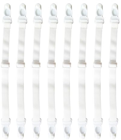 XIKSJW 8 Stück Maskenverlängerung Hinterkopf Maskenhaken Maskenhalterung Nacken Einstellbar Maskengurt（Weiß）