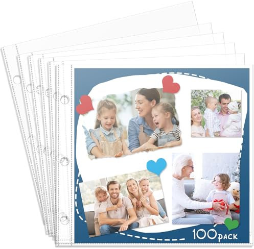 Heavyweight 30,5 x 30,5 cm Seitenschutz, 100 Stück, Scrapbook-Nachfüllseiten, Schutzhülle, passend für 30,5 x 30,5 cm Scrapbook-Binder und Fotoalbum