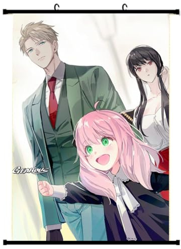 Roffatide Anime SPY×FAMILY Anya Forger Scroll Poster Leinwand Wandgemälde für Home Decor Charaktere Wandkunst für Wohnzimmer Schlafzimmer Büro Restaurant E