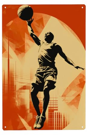 artboxONE Metall-Poster 30x45 cm Sport Basketball Vintage Retro von Künstler Mateo