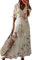 Generic Robe De Bal,Robe De Soiree Femme Robe Demoiselle d'honneur Femme Robe Princesse Longue à Col en V pour Femmes Ample Voyage Robe De Plage Été Robe Boheme Robe Vintage Femme(Violet Clair,XXL)