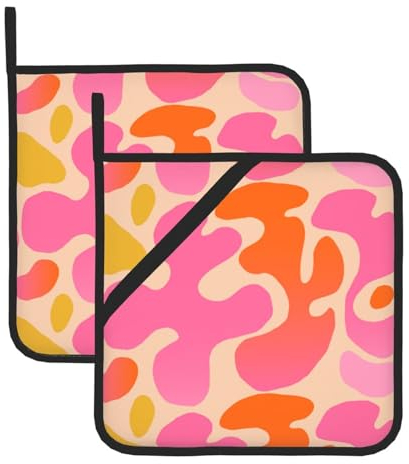 Set di 2 presine astratte moderne per cucina, presine resistenti al calore, presine calde per bancone della cucina, presine con presine ad anello, per cucinare, grigliare e cuocere al forno.
