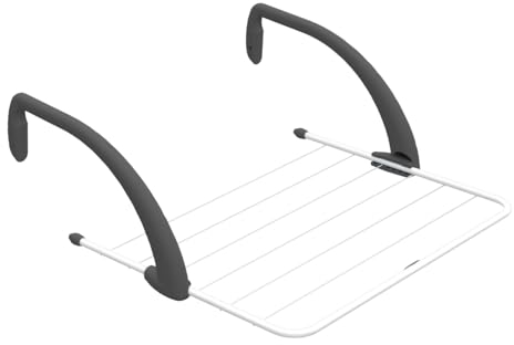 Vileda Brezza 60 | Balcony Airer | Super Strong Adjustable Arms | Easy to Open and Close, White, M