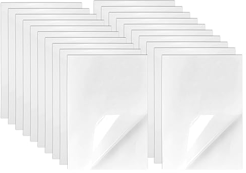 Hocadrv 20 Blatt A4 Druckbar Stickerpapier Selbstklebende Aufkleber A4 Inkjet Aufkleberpapier Bedruckbare Klebefolie Transparent für Tintenstrahldrucker und Laserdrucker (29.7 x 21CM)