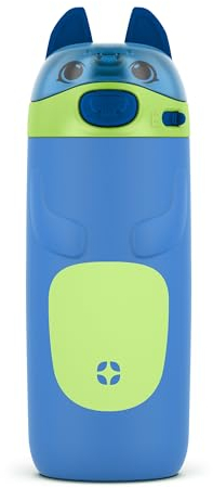 Ello Ellies 12oz Vacuum Insulated Stainless Steel Kids Water Bottle with Straw and Built-in Carrying Handle and Leak-Proof Locking Lid for School Backpack, Lunchbox and Outdoor Sports, Dog