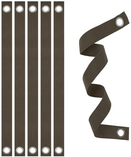 Baumgurte, 40 x 3,8 cm, Baumstützgurte mit stabilen Ösen, brauner Pflanzenbindungsgürtel für gesundes Wachstum, ideal für Garten, Hof und Wald, 6 Stück