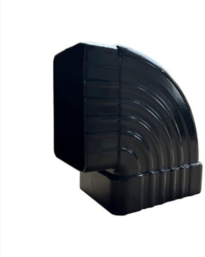 Draino Adaptateur coudé pour gouttière de gouttière en alliage d'aluminium pour gouttière de toit, drainage mural, drainage de terrasse (coude latéral rectangulaire à 90°)