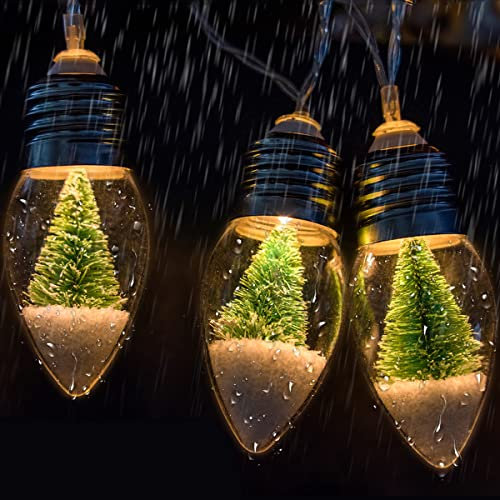 VVolf Christmas Lights Battery Operated, Snow Globe String Lights, Christmas Snow Globes String Lights for Room, Globe String Lights with 10 LED Clear Bulbs 2Pack