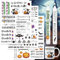 Kerzentattoo Halloween,3 Stück DIN A4 Halloween Party Kerzen Tattoos, Gespenst Kerzensticker,Kerzen Wasserschiebefolie,Halloween Kerzen Dekorieren Geschenk,Kerzensticker für Stabkerzen (Halloween-Ⅱ)
