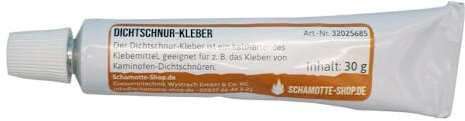 Feuerfest 123 - Ofendichtschnur Kleber - Für Dichtungsschnüre, Kaminschnüre & Ofenschnüre - Dichtschnurkleber 1.100 °C hitzebeständig - feuerfest & hitzebeständig - Ofenschnurkleber Kamin (30 Gramm)