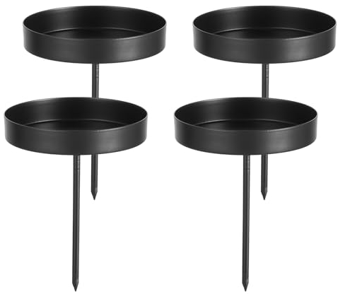 Romadedi Kerzenhalter Adventskranz Schwarz Stumpenkerzen 6cm: 4er Set Advent Kerzenständer ohne Dorn Stabkerzenhalter zum Stecken Adventsteller Kerzenstecker Kerzenpick Halterung Für Kranz Led Kerzen