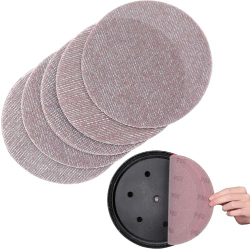 Sruhrak 25 pezzi di carta abrasiva, 225mm rete abrasiva 80 grana dischi abrasivi per levigatrici a secco levigatrici orbitali casuali