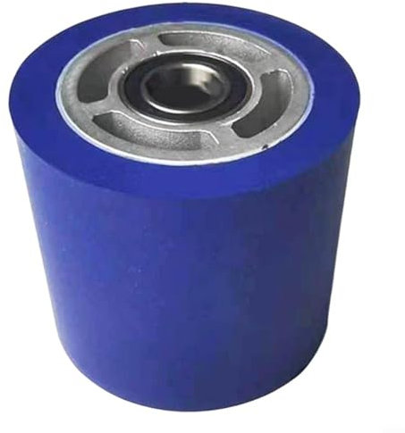 EpheyFIF Woodworking Edge Banding Machine Conveyor Rubber Roller Glue Pot Accessory, Press Wheel Metal & Rubber Blue Silver(70-17-70)