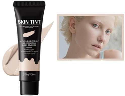Skin Tint, 9 Colors Of Liquid Foundation, Conceal Blemishes, Wasserfest und Langanhaltende, Feuchtigkeitsspendend, Natürlich, Vegan 30 g (#110)
