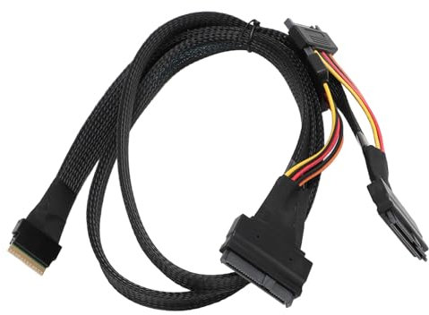 Naroote SAS to -Adapter, SAS zu USB 24 Gbit/S 80 Cm Slim SFF -8654 8i Bis 2xSFF -8639 NVME U.2 Kabeladapter für SAS -Kartenadapterkabel für Mainboard SSD