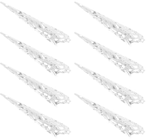 MUCKLILY 8Pcs Queen Fingernail Claw Rings Set Long Gold Iron Costume Accessory for Women Belly Dance Cosplay Party Fingers