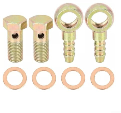 Für Banjo-Schlauchstutzen, 2 Sets mit Banjo-Unterlegscheiben, Metallteile für Kraftstoffleitung und hydraulische Reparaturen (8 mm)