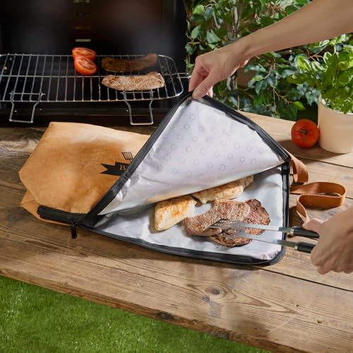 3 PAGEN® BBQ Wärmebeutel – Isolierbeutel für Grillfleisch – wiederverwendbar – Ruhebeutel, ideales Grillzubehör - Geschenk Vatertag, Männer, Grillfans - Wamhaltebeutel um Fleisch ruhen zu lassen