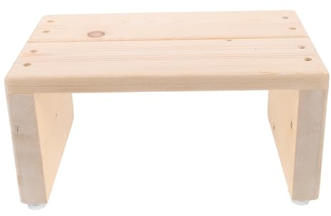 YOSADIER Marchepied de Bain en Bois Antidérapant Surface à Drainage Rapide, Tabouret Pratique pour Personnes Âgées, Usage Intérieur et Extérieur, Design Rustique Moderne