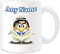 UNIGIFT Michael Jackson Tasse (Pinguin-Kostüm-Design, Weiß), Name Nachrichten, einzigartiger Stern, lustig, Neuheit, Super Sänger King Pop Dancer, Schauspieleralbum, Musiker, Grammy
