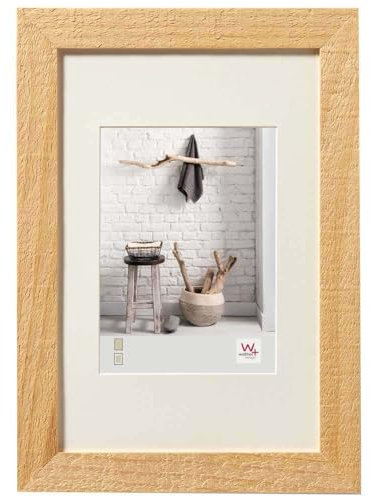 walther design Bilderrahmen natur 24 x 30 cm mit Passepartout, Home Holzrahmen HO430H