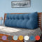 VERCART Keilkissen Bett Großes Rückenkissen Bett Kopfteil Bequemes Lesekissen für Bett und Sofa 2 in 1 Rückenlehne und Kopfkissen Couchkissen Langes XXL Lendenkissen Leinen 180cm Blau