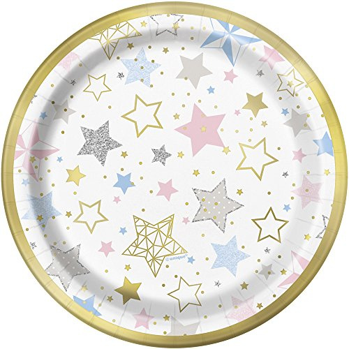 Pappteller - 18 cm - Funkel, funkel, kleiner Stern-Babyparty - Packung mit 8 Stück
