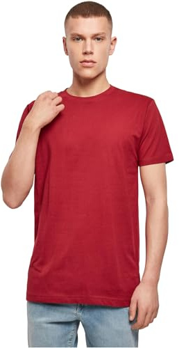 Build Your Brand T- Shirt Round Neck Homme, Rouge (Burgundy), 4XL