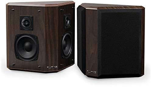 Fluance Elite High Definition 2-Way Bipolar Surround Speakers for Wide Dispersion Surround Sound in Home Theater Systems - Natural Walnut/Pair (SXBP2W)