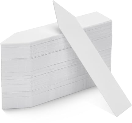 KINGLAKE 1000 pezzi 10x 2CM etichette targhette per piante etichetta di plastica giardino esterna ，bianco
