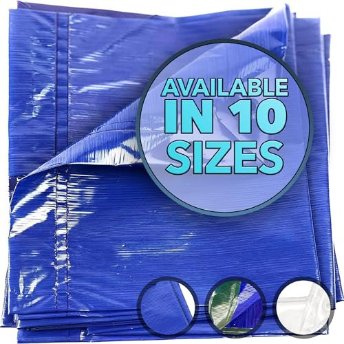 20x25 Light Duty Blue Tarp, MOX Film Technology, Premium tarp, Anti-Tear, Waterproof, UV Resistant