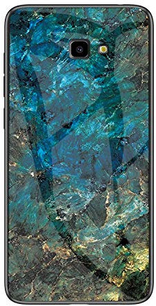 MadBee Coque pour Samsung Galaxy J4 Plus [avec Film de Protection écran],Coque avec Revêtement Arrière en Verre Trempé avec Motif Marbre + TPU Silicone Souple Anti Choc Case Cover (Marbre#3)