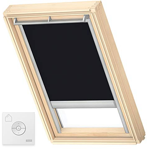 VELUX Original Solar-Verdunkelungsrollo Silberne Seitenschienen, F06, Schwarz
