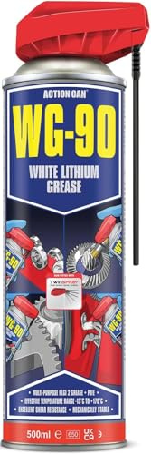 2 x Action Can WG-90 White Lithium Grease Gearbox Lubricant Spray 500ml