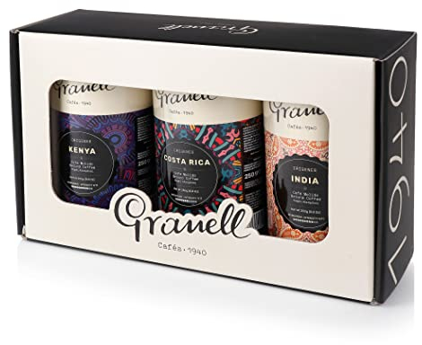 Granell Cafés · 1940 - Origins Pack Premium Gemahlener Kaffee | Kenia, Indien und Costa Rica, 100% Arabica Kaffee Gemahlen