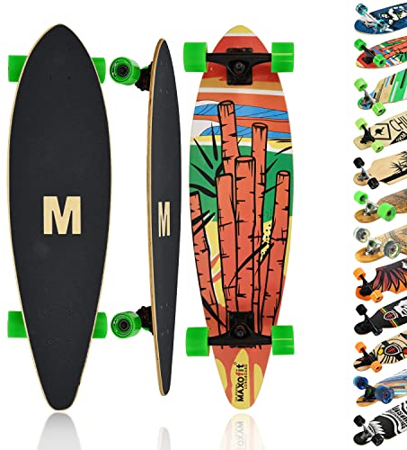 MAXOfit ® Longboard „Cartoon N°5,7 Couches d érables, 84 cm, ABEC 9