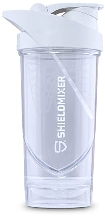 Shieldmixer Hero Pro Classic Shaker Logo White - BPA-frei - Gym-Zubehör - Eiweiss-Shaker - Fitness-Trinkflasche - Weiß - 700ml