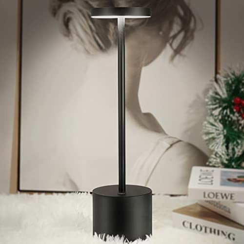 Hapfish LED Tischlampe Kabellos, 8000mAh Batteriebetrieben Tischleuchte mit Fernbedienung,Aluminium, 3 Farbmodi, Stufenlos Dimmbar, Akku Tischlampen für Esstisch, Nachttisch, Schreibtisch, Balkon