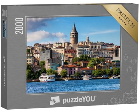 puzzleYOU: Puzzle 2000 Teile „Skyline von Istanbul, alte Häuser im Stadtteil Beyoglu mit Galata-Turm“