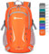 ZOMAKE Faltbarer Rucksack 35L,Groß Leichter Rucksäcke Wasserdicht Wanderrucksack Packable Backpack für Damen Herren Outdoor Wandern(Orange)