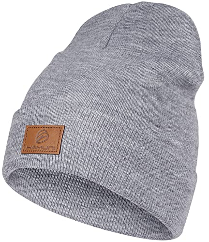 HAMUNI Beanie Mütze für Herren Damen, Klassische Wintermützen Bequem Atmungsaktiv Weich Acryl Beanie Hat Strickmütze Vintage Einfarbig Strick Bündchen Beanies Unisex