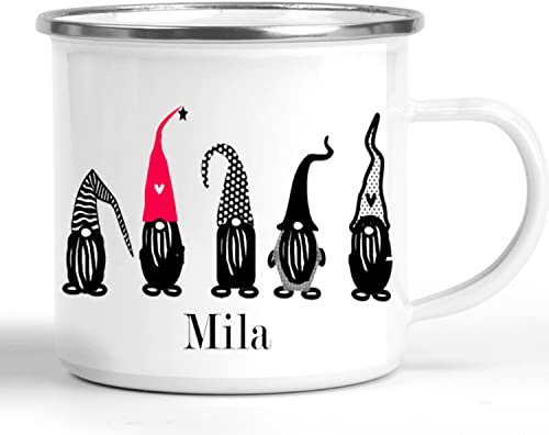 Weihnachtstasse - personalisierte Tasse Weihnachten - Glühweintasse - Geschenk Kinder - Emaille Tasse - Kaffeebecher - mit Wunschnamen
