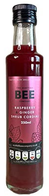 Raspberry and Ginger Shrub Cordial from The Scottish Bee Company 250ml - Fruit-Infused Cordial made with Apple Cider Vinegar - Made in Scotland