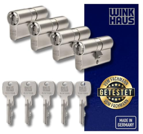 Winkhaus X-pert Profilzylinder, Knaufzylinder, Halbzylinder, Schließsystem Türzylinder Schließzylinder Zylinder Turschloss verschiedene Längen Set (4er Set | 4 Profilzylinder)