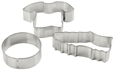 Zenker 44868 3-teiliges Fußball-Ausstechformen-Set, 3 Ausstechformen, Fußball, Stahl, 7,5 x 6 cm; 8 x 3 cm; 5 cm