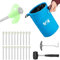 Trail 20 x Glow In The Dark Tent Pegs Heavy Duty Steel for Hard Stony Ground with Mallet, Peg Extractor and Bag with Carabiner Clip (Peg Size: 20cm x 6.5mm)